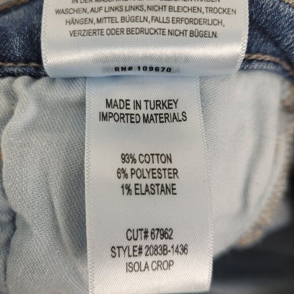 Citizens Of Humanity Isola Straight Crop Jeans Stretch Raw Hem Blue Size 29 - Picture 15 of 16